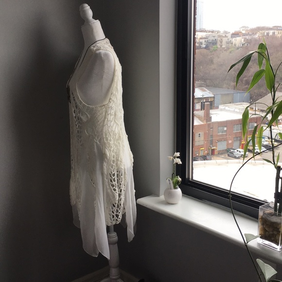 Chico crochet long vest new like condition s 0 - Picture 2 of 4